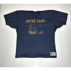 Vintage 80s Champion Notre Dame Fighting Irish #61 Home Football Jersey Size XXL